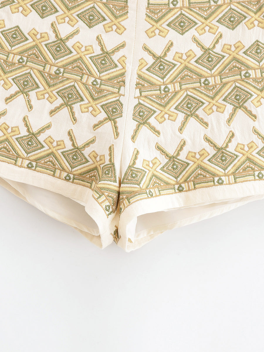 Embroidered Mini Shorts