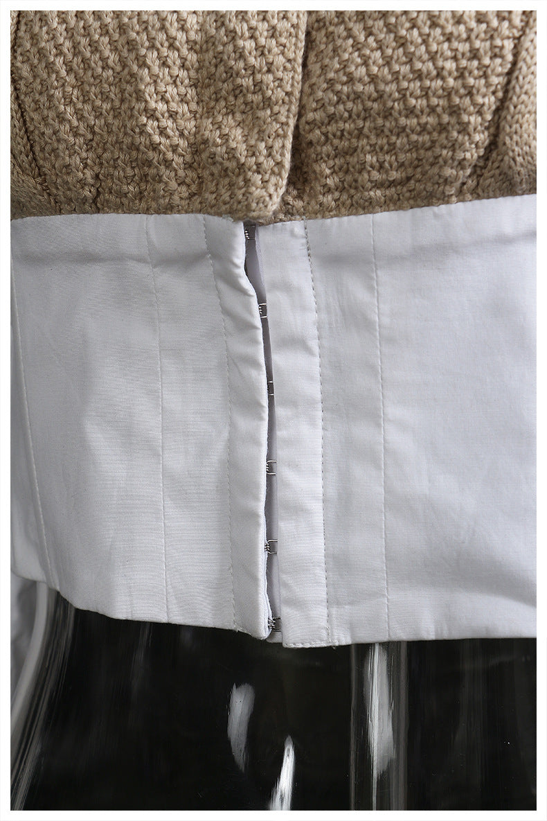 Cotton + Wool Cable Knit Crop Shirt