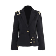 Decorative Pin Slim Fit Blazer