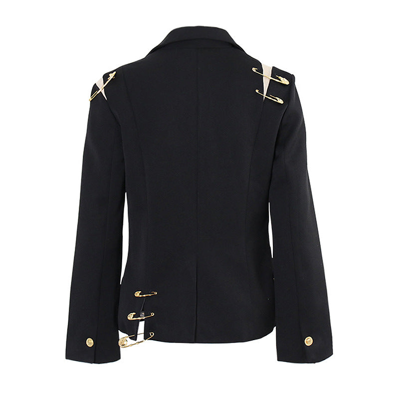 Decorative Pin Slim Fit Blazer