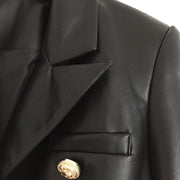 Onyx Vegan Leather + Slim Fit Blazer