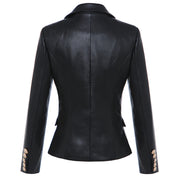 Onyx Vegan Leather + Slim Fit Blazer