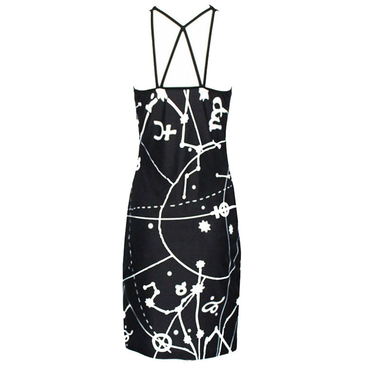 Skeleton + Pentagram Strap Dress