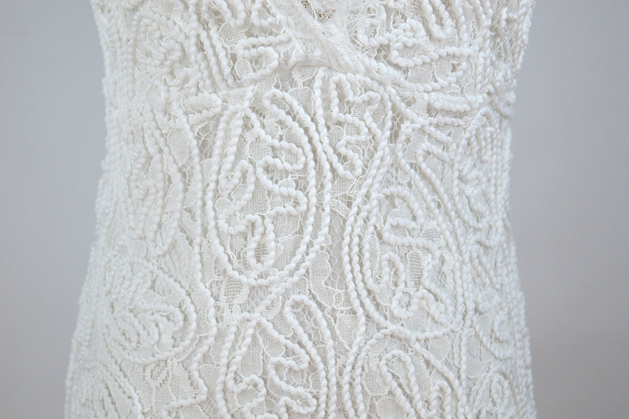 Lace Plunge Mini Dress