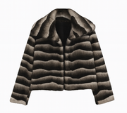 Monochrome Plush Short Faux Fur Coat