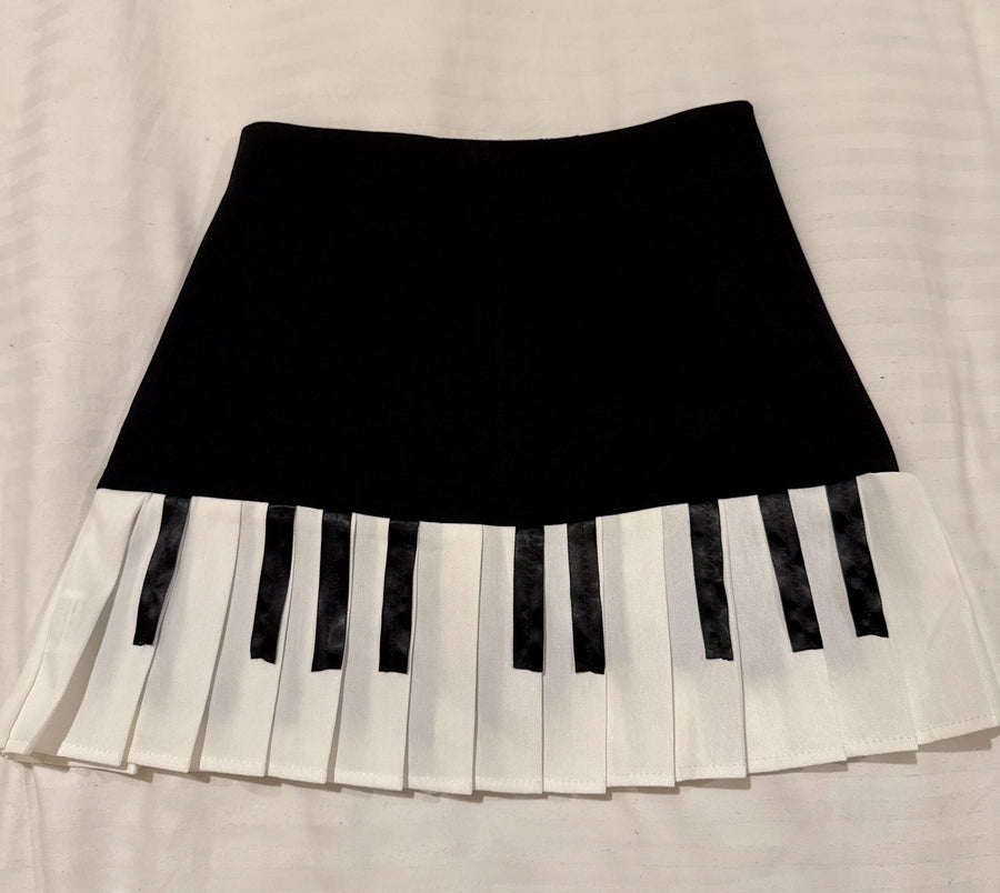 Pleated Piano Mini Skirt