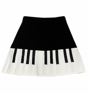 Pleated Piano Mini Skirt