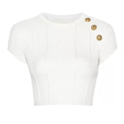 Gabrielle Ribbed Knit Crop