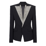 Rhinestone Embellished Blazer