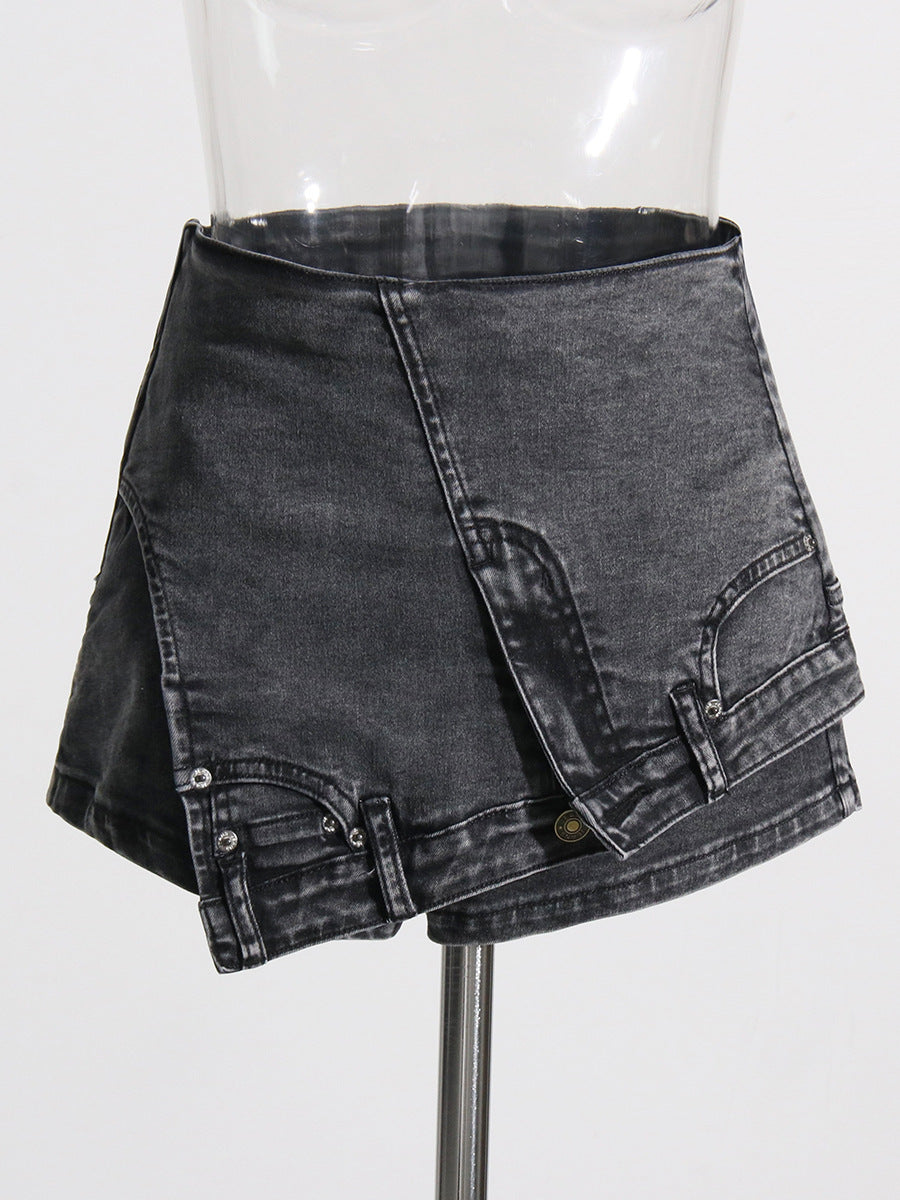 Isla Asymmetric Denim Skort