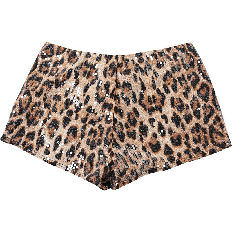 Leopard + Sequin Micro Shorts