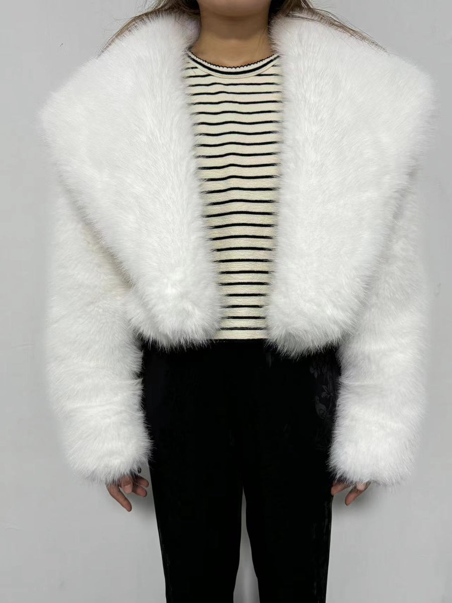 Faux Fur Cropped Coat