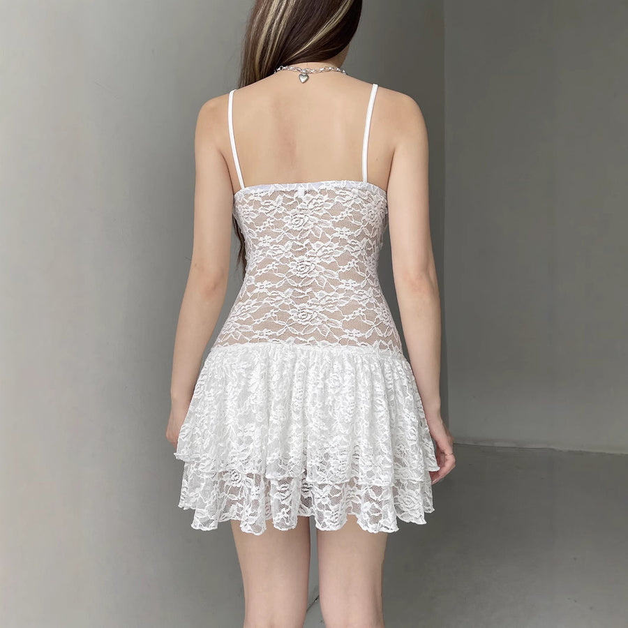 White Lace Mini Dress
