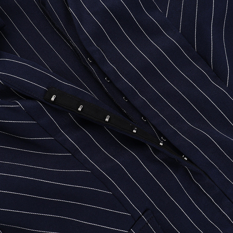 Navy Pinstripe Bodycon Dress