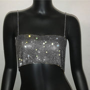 Kori Mesh Rhinestone Cami Top