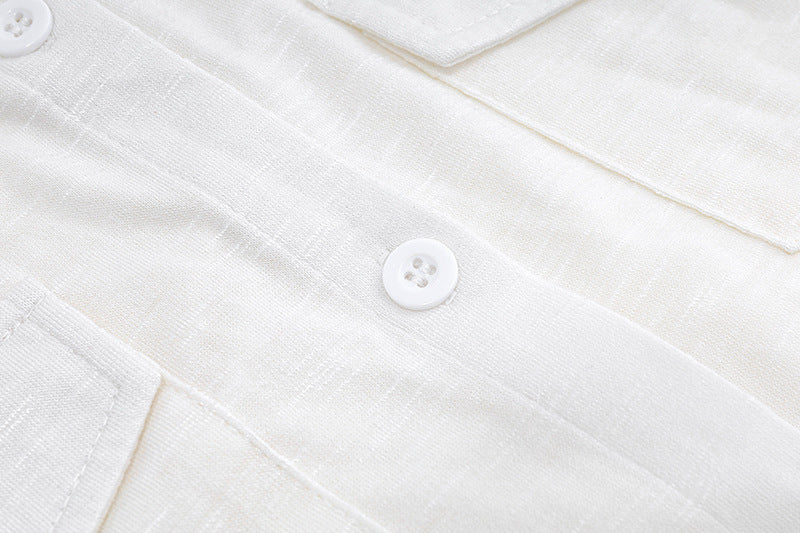 Basic White Buttondown Cropped Shirt