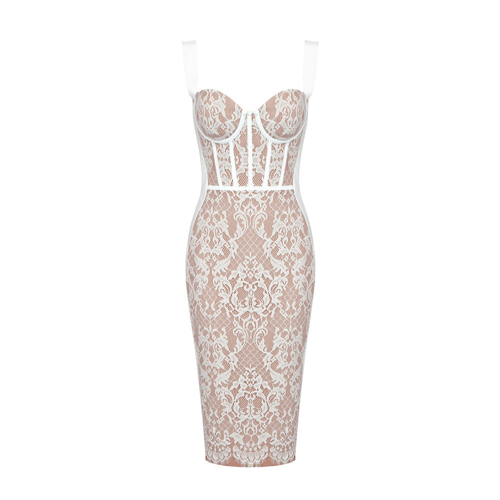 Lace Bodycon Midi Dress