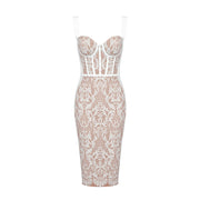 Lace Bodycon Midi Dress