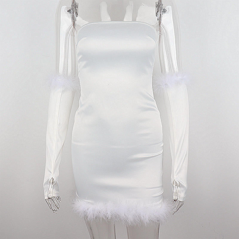 Arctic White Mini Dress + Gloves