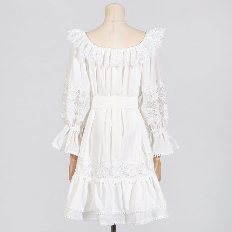 Marta Lace Trim Mini Dress