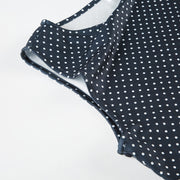 Navy Blue Sleeveless Polka Dot Mini Dress