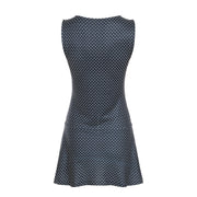 Navy Blue Sleeveless Polka Dot Mini Dress