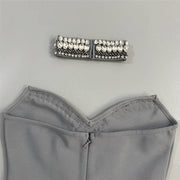 Sterling Rhinestone Choker + Maxi Dress