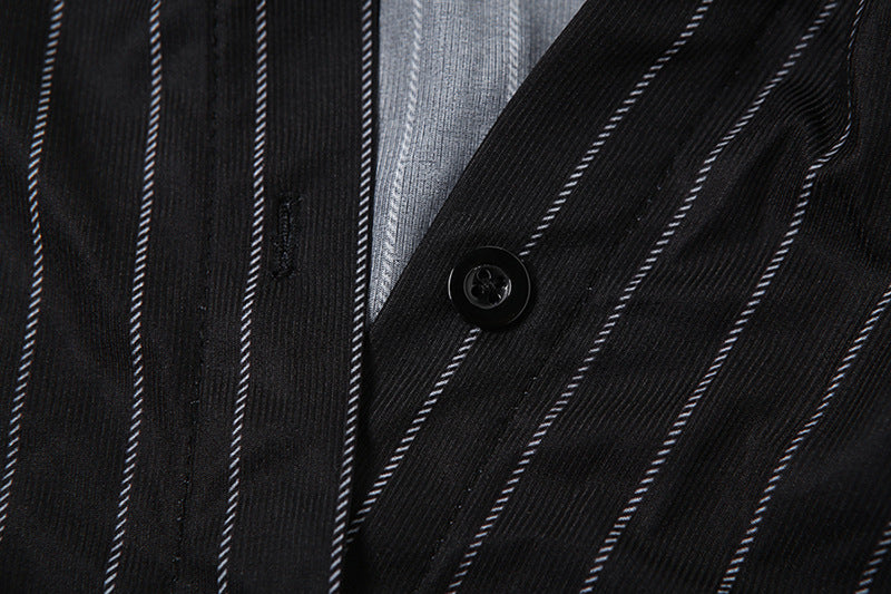 Black Pinstripe Shirt