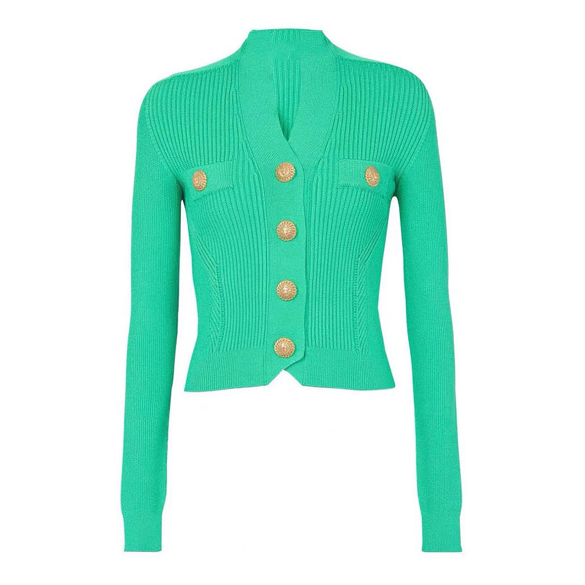 Carla Ribbed Knit Collared Cardigan