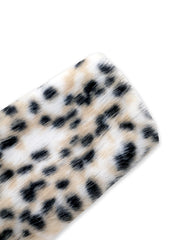 Hooded Faux Snow Leopard Fur Coat