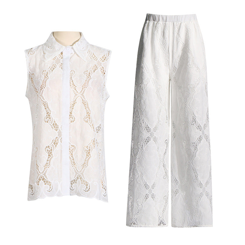 Lace Pant + Vest Set