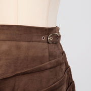 Belted Slit Maxi Skirt