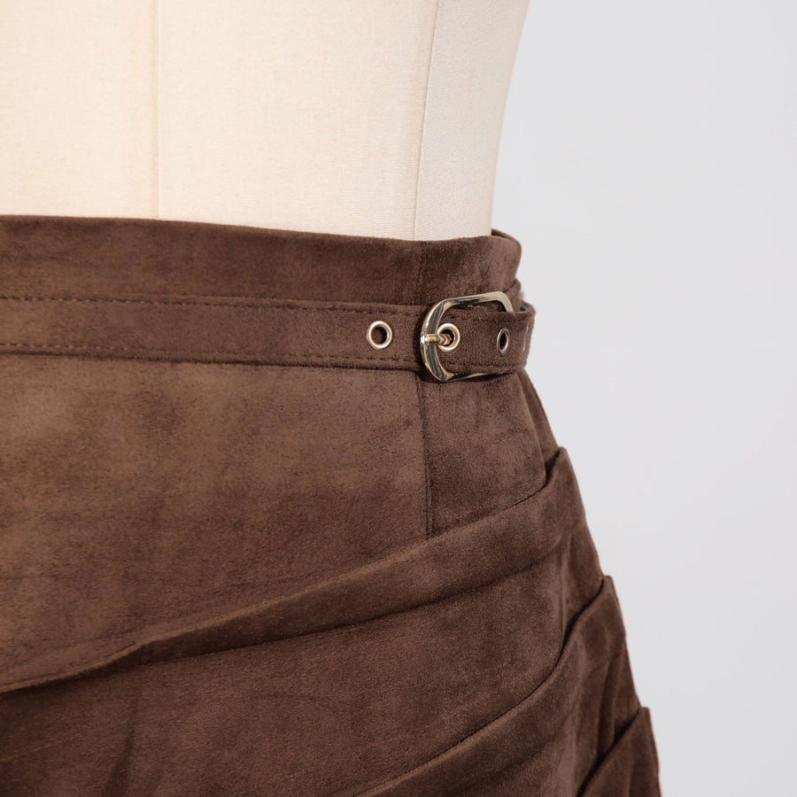 Belted Slit Maxi Skirt