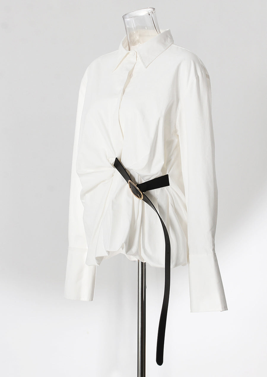 Asymmetric Belt Shirt