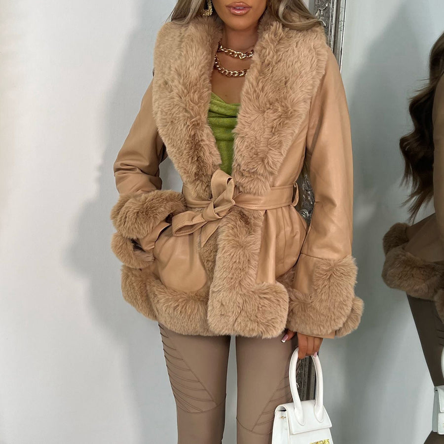 Alicia Belted Faux Fur Coat