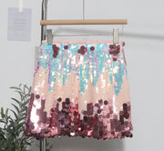 Gradient Sequin Mini Skirt