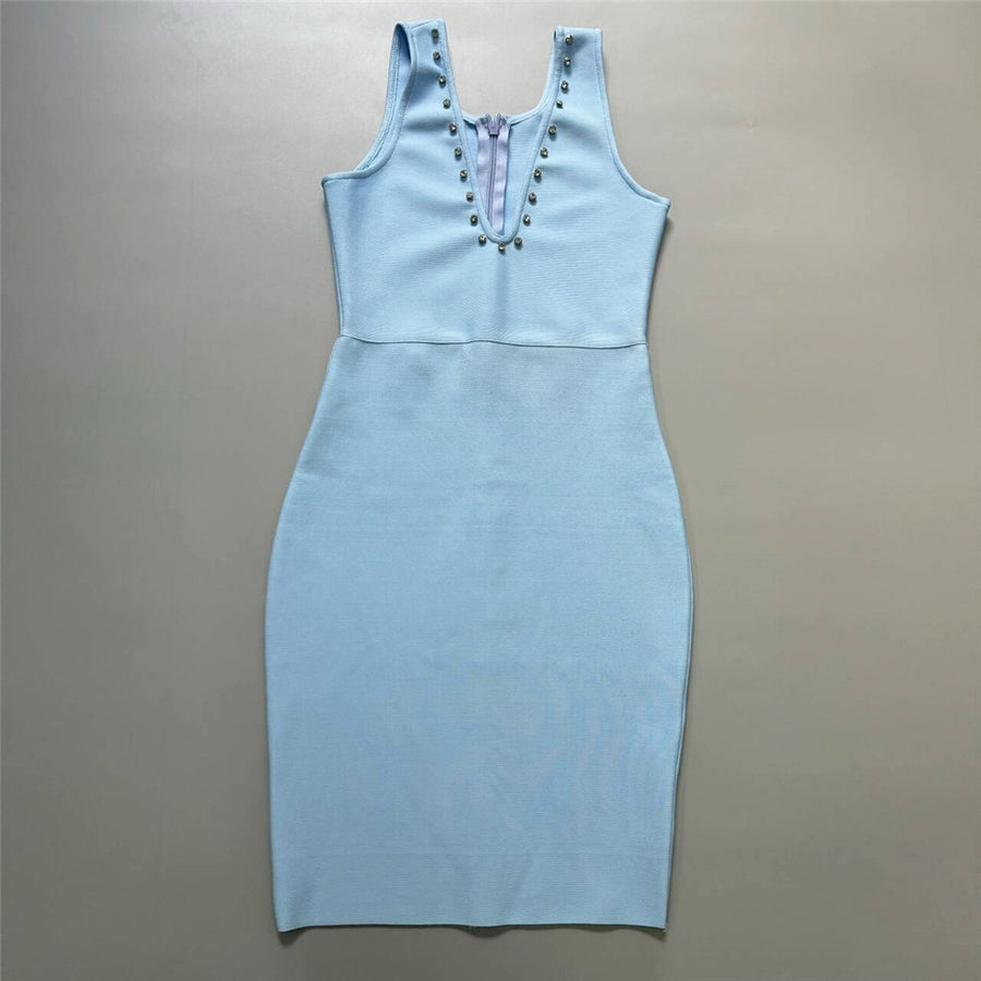 Sky Blue Bandage Mini Dress