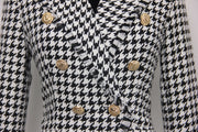 B&W Houndstooth Woolen Blazer