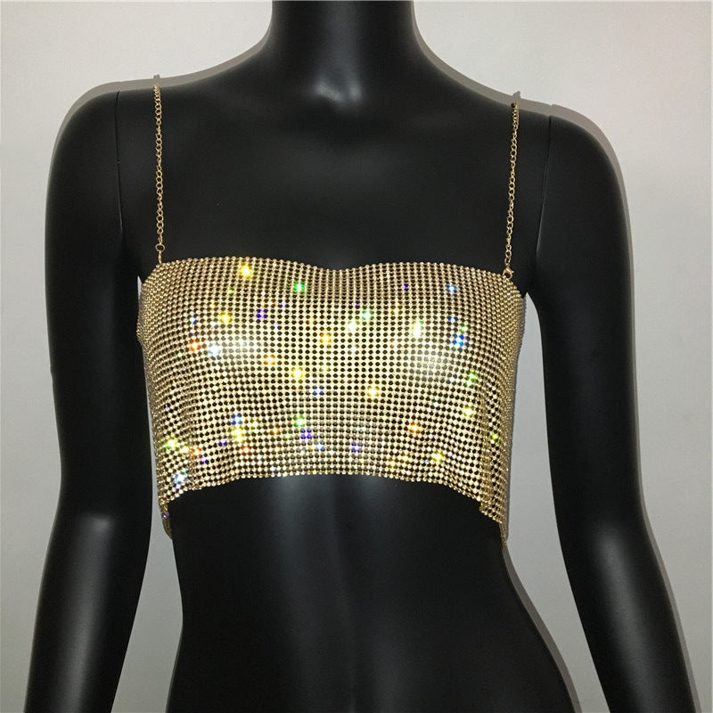 Kori Mesh Rhinestone Cami Top