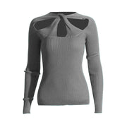 Nora Knit Cutout Detail Long Sleeve Top