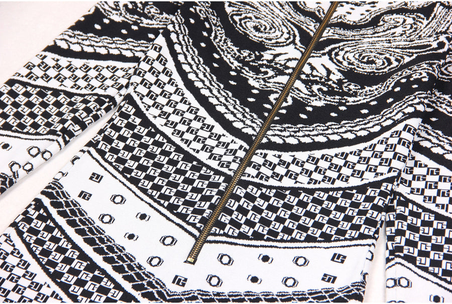 Lace Graphic Mini Bodycon Dress