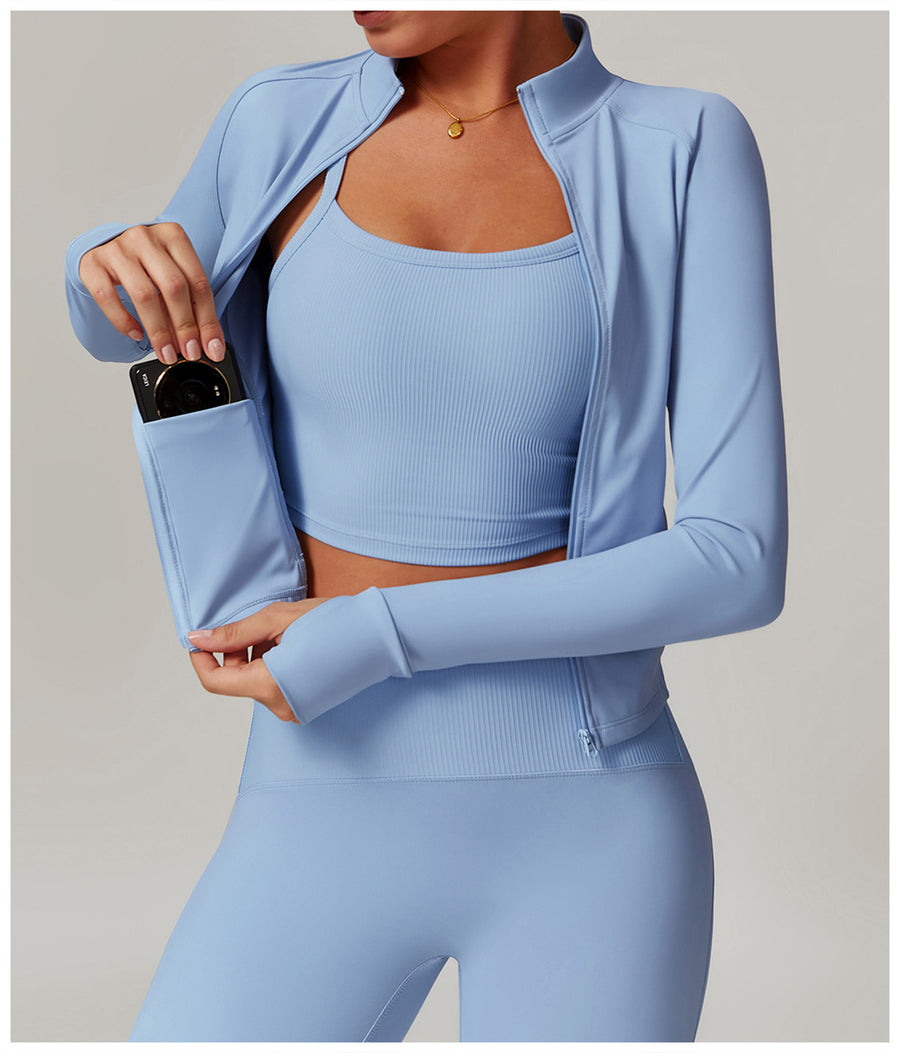 Slim Fit Nylon Yoga Jacket