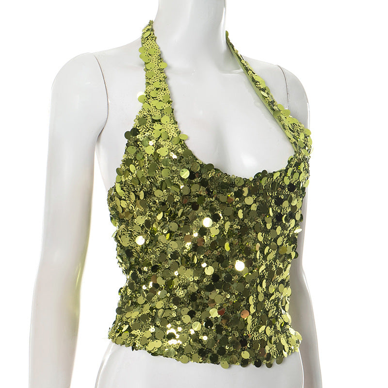 Sequin Halter Top