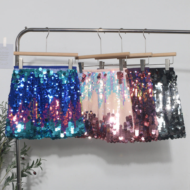 Gradient Sequin Mini Skirt