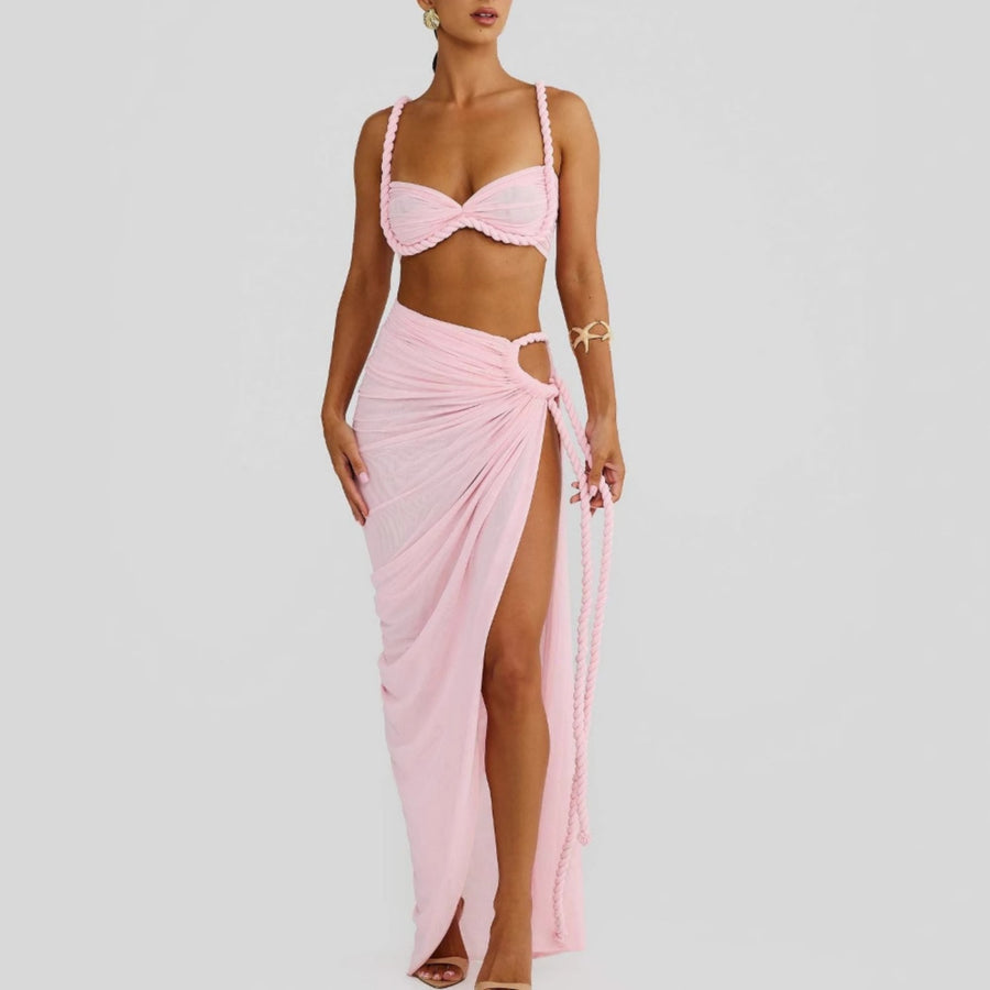 Woven Strap Skirt Set