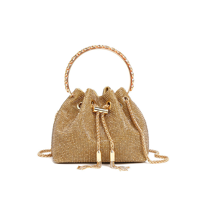 Ombre Rhinestone Embellished Bucket Bag