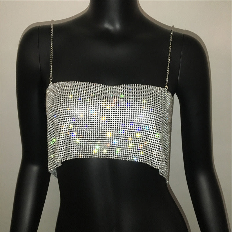 Kori Mesh Rhinestone Cami Top