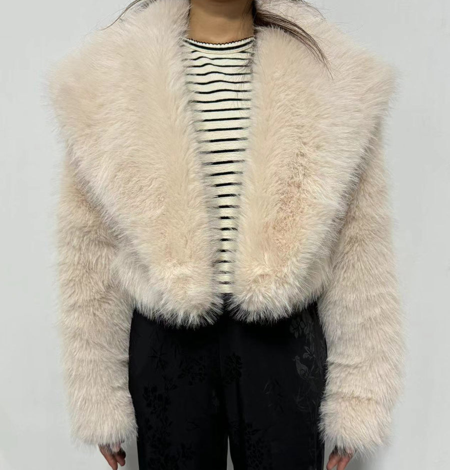 Faux Fur Cropped Coat