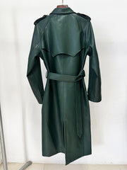 Belted Vegan Leather Coat