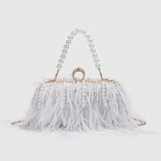 Feather + Pearl Clutch Bag